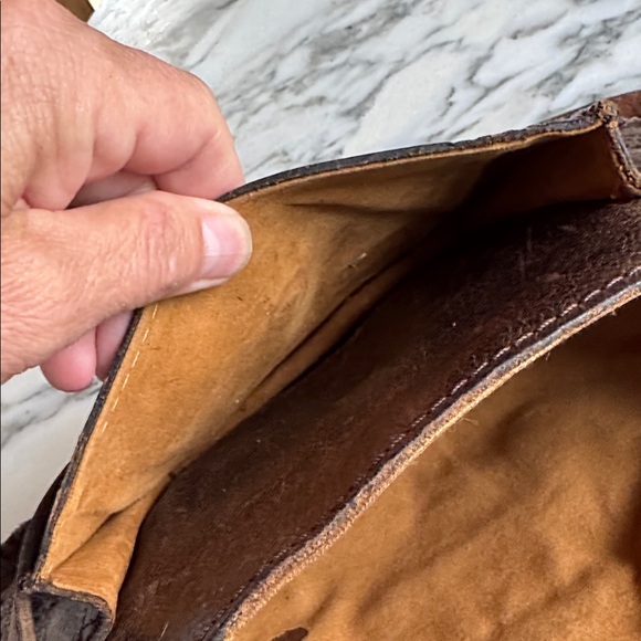 Patricia Nash Dark Brown VTG Leather Crossbody Bag - Picture 11 of 16